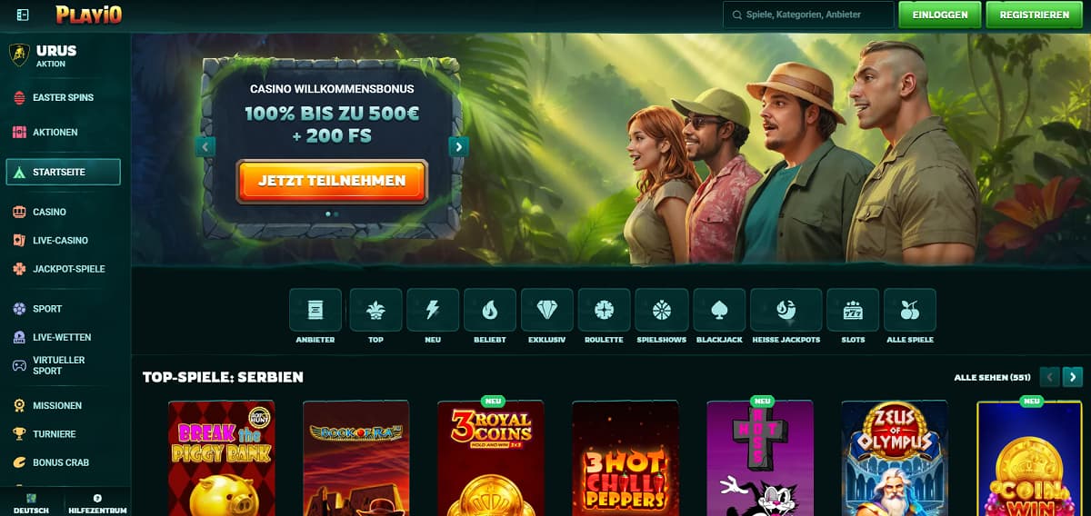 Playio punktet als modernes Online Casino schnelle Auszahlung mit hoher Benutzerfreundlichkeit. Als besonderes Highlight gibt es hier den täglichen