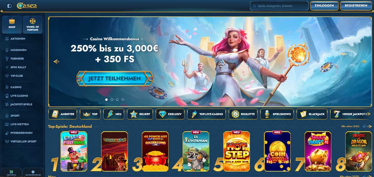 Mit der gigantischen Auswahl von über 8.000 Titeln ist Casea das Schwergewicht unter den Online Casino schnelle Auszahlung Anbietern. Dank eines Bonuslimits von bis zu 3.000 € kommen hier vor allem Spieler voll auf ihre Kosten, die große Gewinne ebenso großzügig und schnell transferieren möchten.